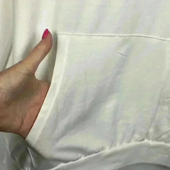 Need My Coffee Womens Sweatshirt White 2XL OS Colorful Block Print Pocket Fun - Picture 4 of 9